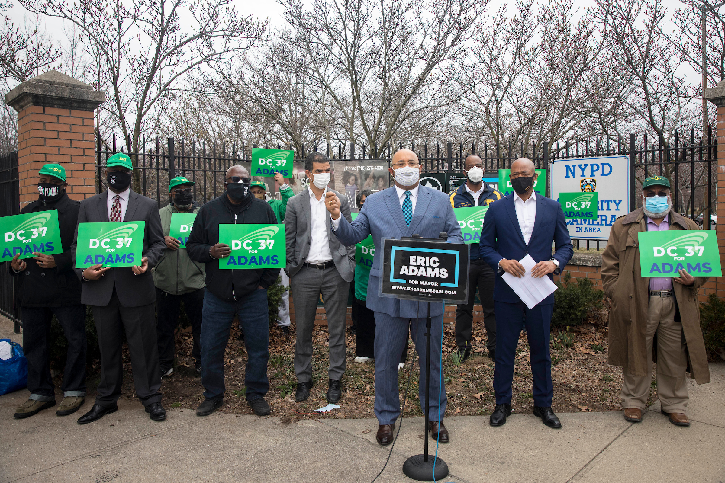 Union Backs Eric Adams for NYC Mayor at Queens Press Conference